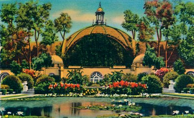 Botanical Building and Lagoon, San Diego, California, c1941 by Unbekannt