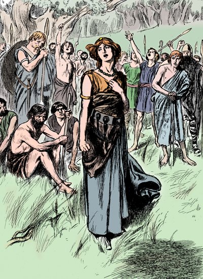 Boudicca Boadicea 1st century British queen of the Iceni, rallying her troops by Unbekannt
