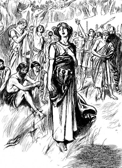 Boudicca Boadicea, 1st Century British Queen of the Iceni, Rallying Her Troops by Unbekannt