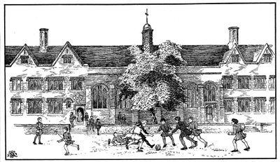 Boys in Tudor Times Playing Football at Berkhamsted Grammar School, Hertfordshire by Unbekannt