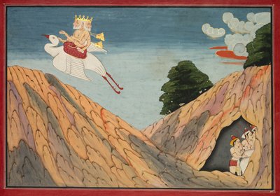 Brahma Hides the Cowherds and the Calves in the Cave, page from a Bhagavata Purana by Unbekannt