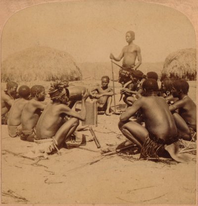 Braves of a Zulu Village Holding a Council, Near the Umlaloose River, Zululand, S.A., 1901 by Unbekannt