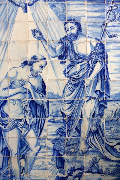 Azulejo in Bonfim Church, Salvador, Bahia, Brazil: Jesus