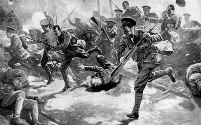 British Infantry Battle with German Forces, First World War by Unbekannt