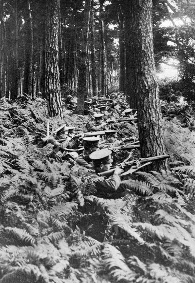 British Infantry in a Wood, First World War, 1914-1918 by Unbekannt