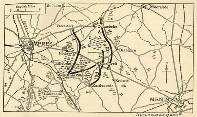 British positions before the First Battle of Ypres, First World War by Unbekannt