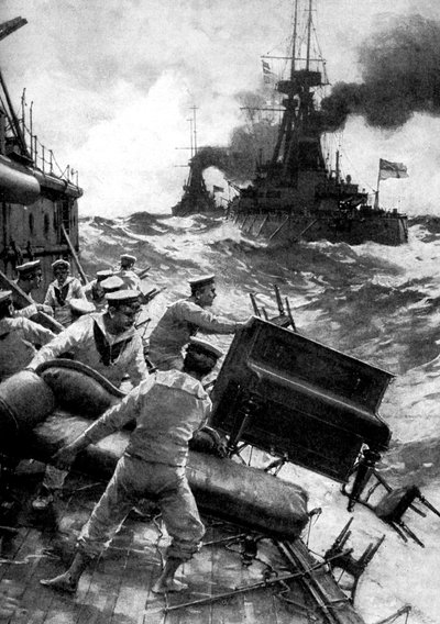 British Sailors Throwing Overboard Luxuries, North Sea, First World War by Unbekannt