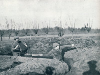 British Soldiers Practicing Throwing Hand Grenades by Unbekannt
