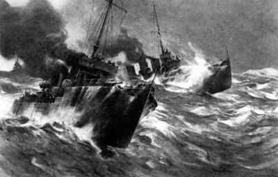 British Torpedo Craft in North Sea Storms, First World War by Unbekannt