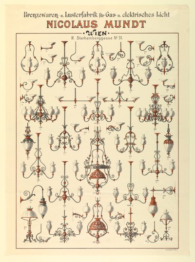 Broadside, Advertisement for Gas Lighting Fixtures, ca. 1895 by Unbekannt