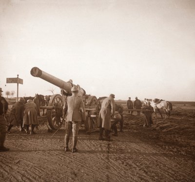 Broken Down Heavy Artillery, Somme, Northern France, c1914-c1918 by Unbekannt