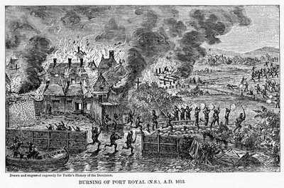 Burning of Port Royal, Nova Scotia, AD 1613 by Unbekannt
