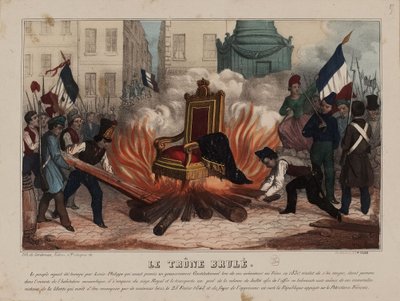 Burning of the Throne of King Louis Philippe on February 25, 1848 by Unbekannt