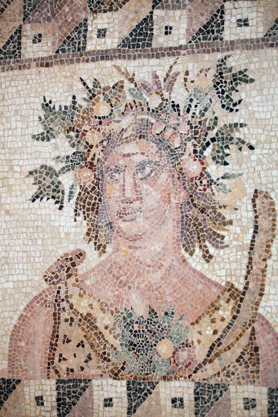 Bust of Spring (detail) - Paphos mosaics, House of Dionysos - Cyprus - Personification of Spring - Detail of the mosaic of the four seasons - Mosaics of Paphos, House of Dionysus - End II century AD - UNESCO Site - Cyprus by Unbekannt
