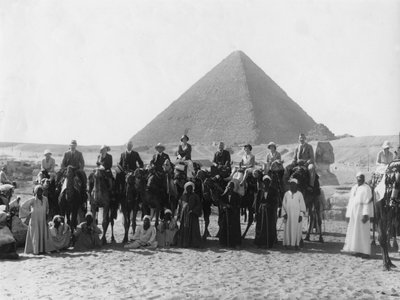 Camel Tour in Front of One of the Pyramids of Giza, Egypt by Unbekannt
