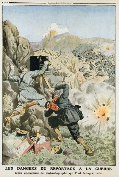 Cameramen Under Fire While Filming in the First Balkan War by Unbekannt