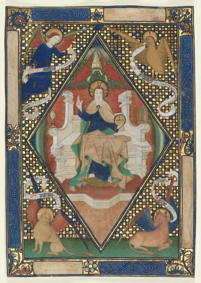 Canon Page from a Missal: Christ in Majesty with Evangelists by Unbekannt