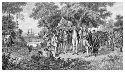 Captain Cook Claims Botany Bay, New South Wales, Australia, 1770, 1886 by Unbekannt