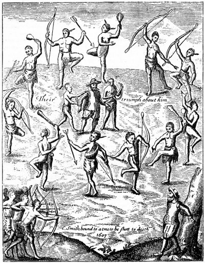 Captain John Smith Taken Prisoner by the Indians, Virginia by Unbekannt
