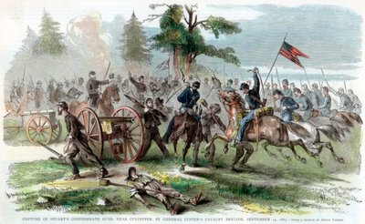 Capture of Confederate guns, near Culpeper, Virginia, American Civil War, 14 September 1863 by Unbekannt