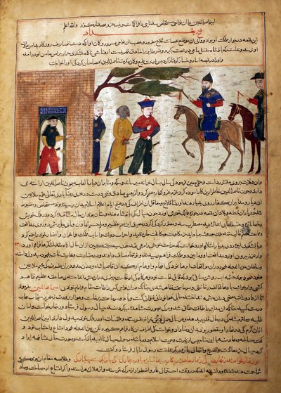 Captured Indian Raja Brought to Sultan Mahmud of Ghazni, Folio from a Majma by Unbekannt