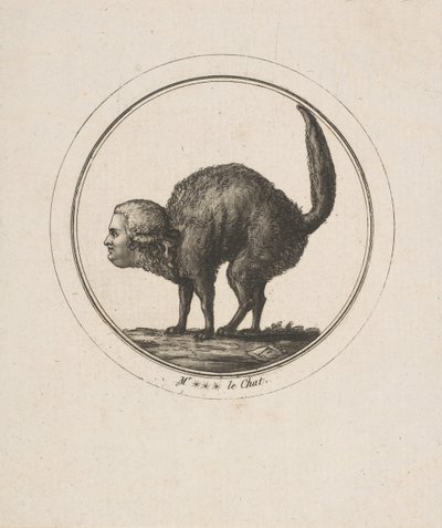 Caricature Showing the Comte de Provence as a Cat, 18th century by Unbekannt