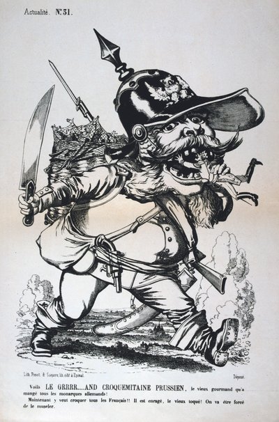 Caricature of Wilhelm I of Prussia, Franco-Prussian war by Unbekannt