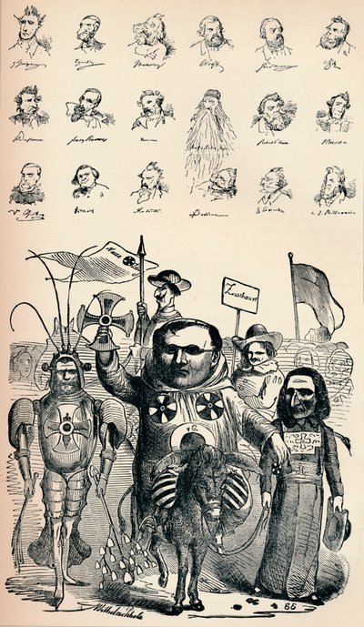 Caricatures of Members of the National Conference at Frankfort and of the Prussian Kreuz-Zeitung by Unbekannt