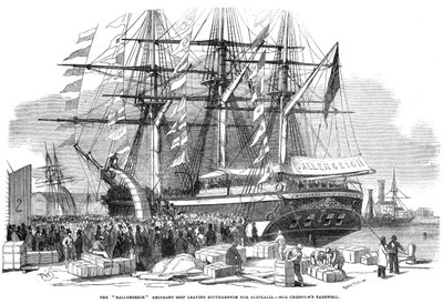 Caroline Chisholm Addressing a Crowd from the Emigrant Ship Ballengeich by Unbekannt