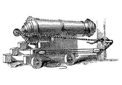 Carronade, Short Piece of Naval Ordnance with Large Calibre Chamber, Like a Mortar, c1884 by Unbekannt