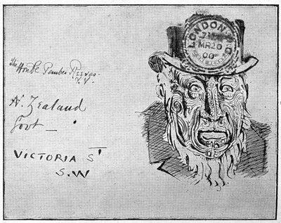Cartoon depicting Boer leader Paul Kruger as a Maori by Unbekannt