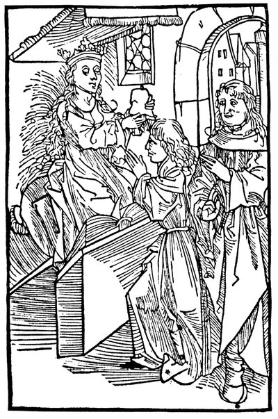 Cassandra, legendary Trojan princess and prophetess, delivering a prophecy by Unbekannt