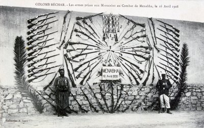 Captured Arms from the Battle of Menabha, Colomb-Béchar, Algeria, c. 1910 by Unbekannt