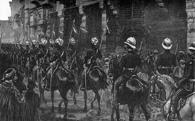 Cavalry Demonstration in the Arab Quarter, Cairo by Unbekannt
