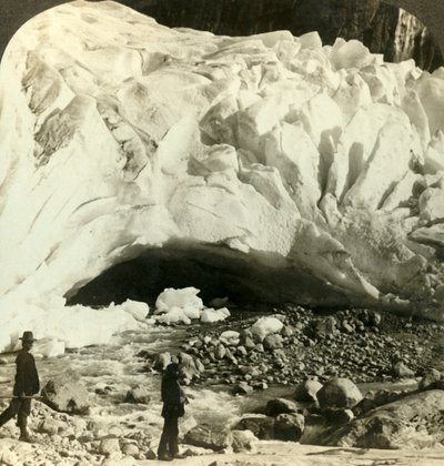 Cavernous Mouth of Huge Brigsdal Glacier Where Melting Ice Forms Mountain Torrents, Norway, c1905 by Unbekannt