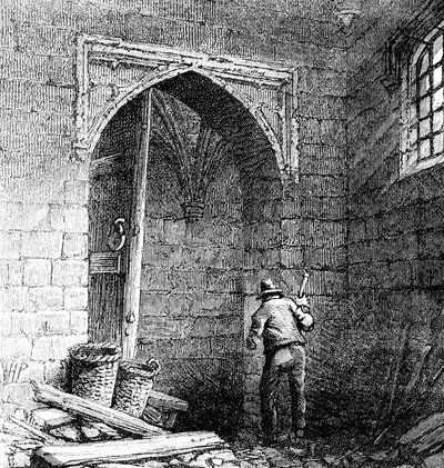 Cellars beneath the Houses of Parliament in the time of King James I by Unbekannt