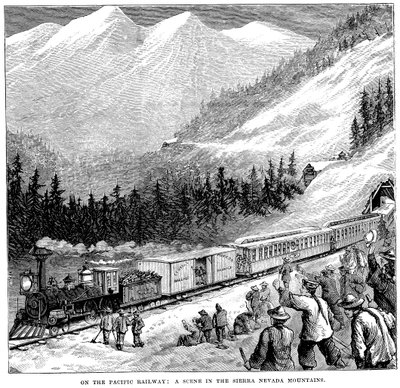 Central Pacific Railroad in the Sierra Nevada mountains, c1875 by Unbekannt
