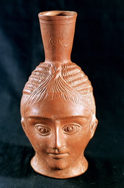 Ceramic vase in the shape of an anthropomorphic head, El Aouja, Tunisia by Unbekannt