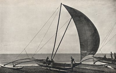 Ceylonese Fishing Boat with Outrigger, 1926 by Unbekannt