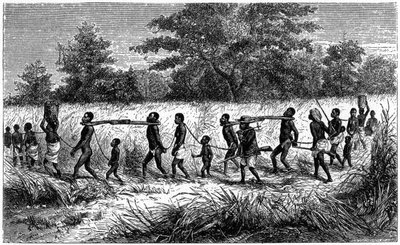 Chained and Yoked Slaves on the March to the Trading Station, 1965 by Unbekannt