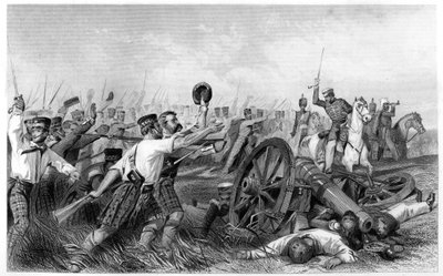 Charge of the Highlanders before Cawnpore, under General Havelock, 1857, c1860 by Unbekannt