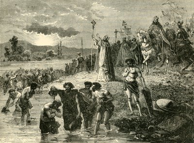 Charlemagne Causing the Saxons to be Baptised in the Weser, 782AD by Unbekannt