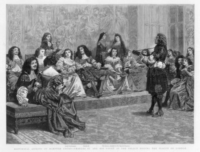 Charles II and his court at the palace during the Plague of London, c1665-1666 by Unbekannt