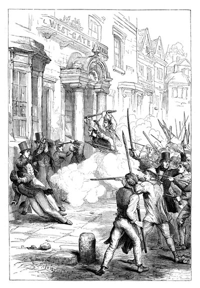 Chartist Riots at Newport, Monmouthshire by Unbekannt