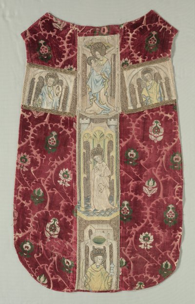 Chasuble Back with Embroidered Orphrey Band by Unbekannt