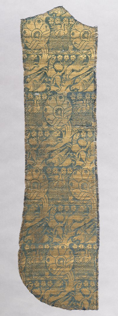 Chasuble Fragment with Realistic Animals by Unbekannt