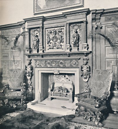 Chimney-Piece in the Great Hall, Castle Ashby, Northampton, 1927 by Unbekannt