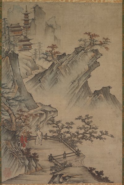 Chinese Literatus Viewing a Valley by Unbekannt