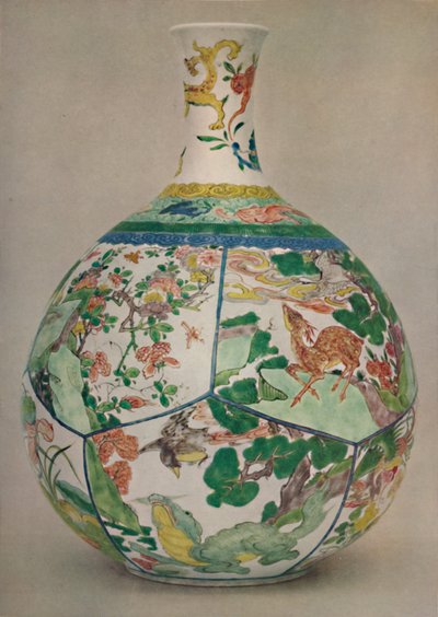 Chinese Porcelain Bottle in Enamel Famille Verte. Period of Kangxi, 1662-1722, 1928 by Unbekannt
