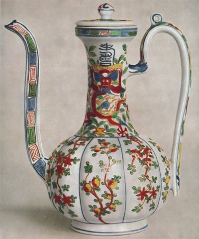 Chinese Porcelain Ewer with Five-Colour Decoration. Period of Wan Li, 1573-1619 by Unbekannt
